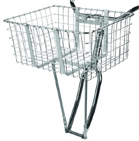 Basket Front Steel Large 21" X 14.75" X 9" Silver