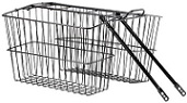 Basket Rear Large Black, Double Basket with integrated carrier, 18" X 7" X 12"