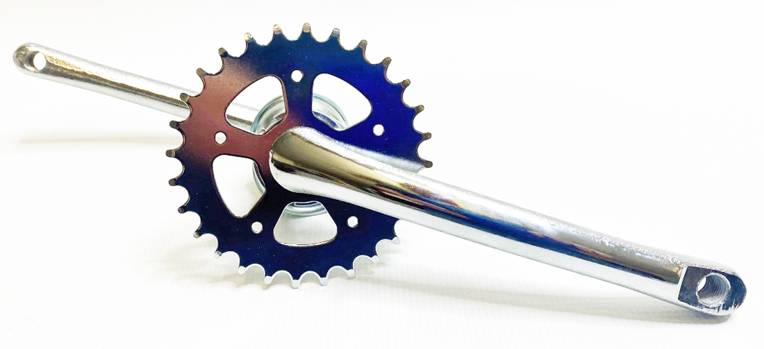 Crank Set complete for 1/2" X 3/16" chain, contains 6 1/2" Crank, 28T Sprocket & Bottom Bracket