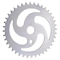 Sprocket, 44 Tooth, Steel Chrome for Regular Chain 1/2 X 1/8