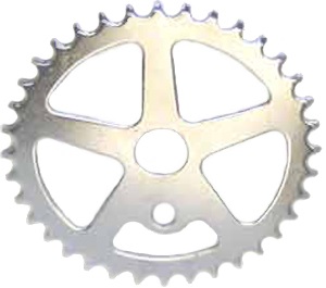 Sprocket, 36T Steel Chrome 1/2 X 3/16 for Worksman C/B ADP's & Movers
