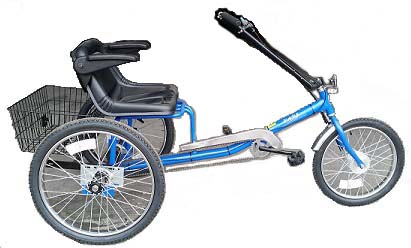 Tricycle, Blue, Worksman PAV, Personal Activity Vehicle, With 3 Spd W/Coaster Brake & Front Drum Brake and With optional armrests