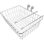 Basket Front Steel Medium Silver 18" X 13" X 6" 