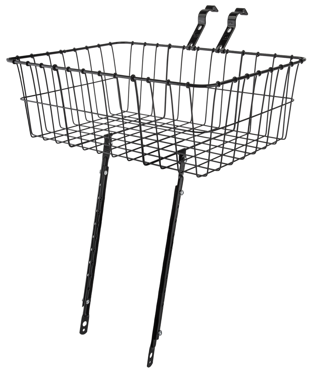 Basket Front Mount, Steel Black, Multi-Fit 18" X 13" X 6"