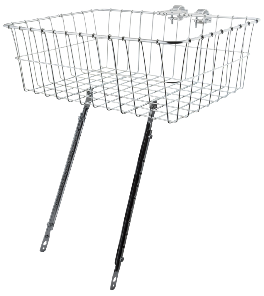 Basket Front Mount, Steel Silver, Multi-Fit 18" X 13" X 6"