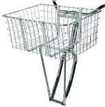 Basket Front Steel Large 21" X 14.75" X 9" Silver