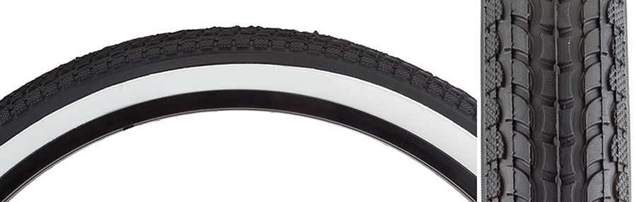 Tire 24 X 2.125 White wall Black Street Tread