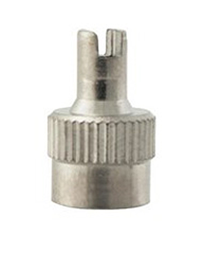 Valve Cap for Schrader Valve Tubes w/ Core Extractor, Metal