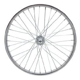 Wheel Front 24 X 1.75 Chrome steel rim with 36 - 105 (12) gauge spokes